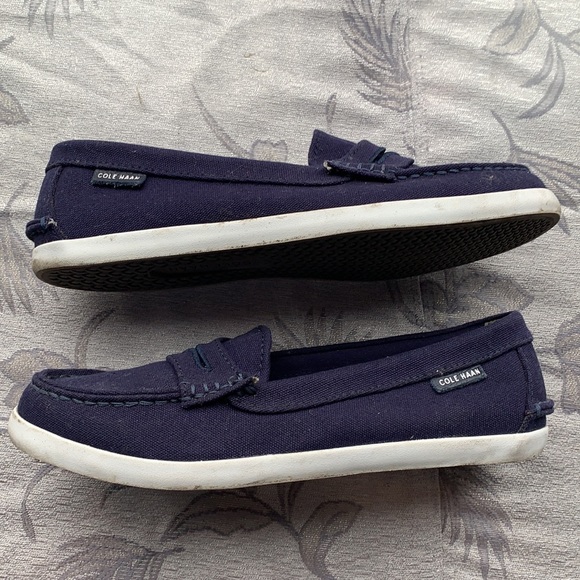 Cole Haan navy canvas loafers - Picture 3 of 4